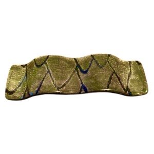 1980’s Vintage Wavy LongFrench Barrette in Gold & Black, Glam French Hair Clip